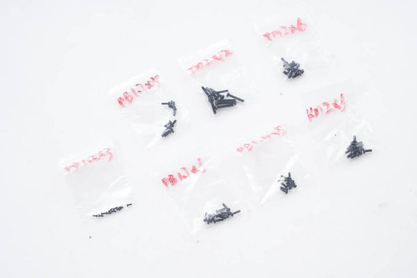 FCX18 K10 screw set in labeled bags for RC model assembly
