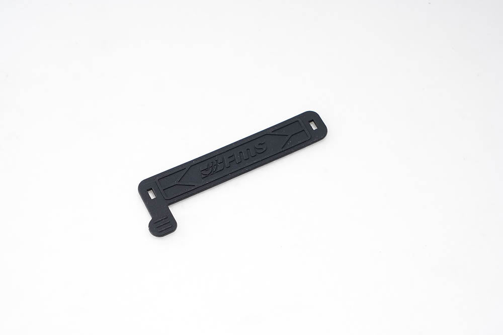 Battery holder for FCX18 Hummer EV and K10, black plastic with embossed logo.