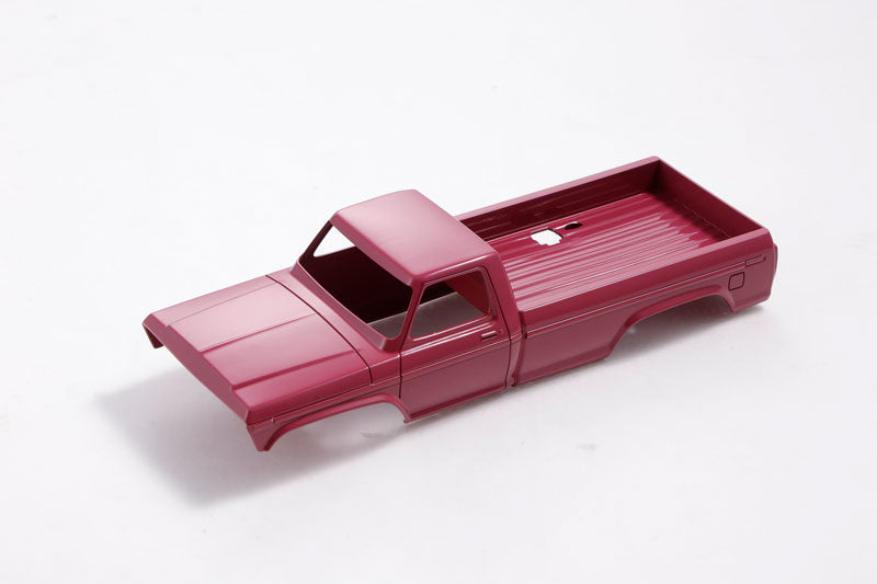 Maroon RC truck body shell designed for customization and detailing