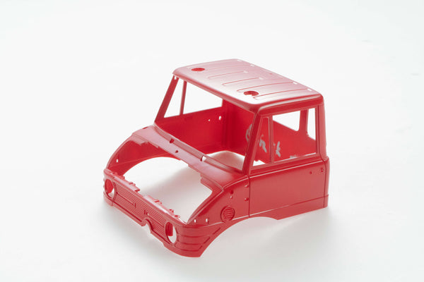 1:24 scale red Unimog 421 car body shell for RC model vehicles.