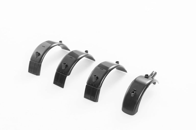 Black RC vehicle wheel fenders for enhanced performance and durability