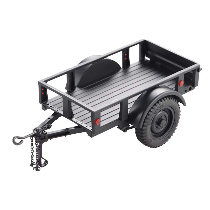 FCX18 black utility trailer model for remote control vehicles