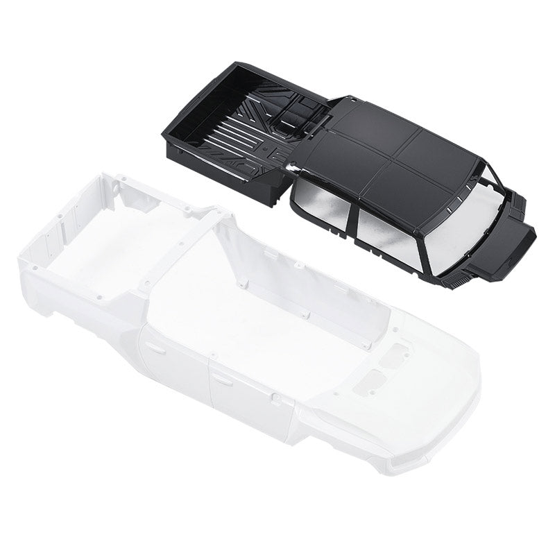 1:18 Hummer EV body shell, white and black parts separated for RC model assembly