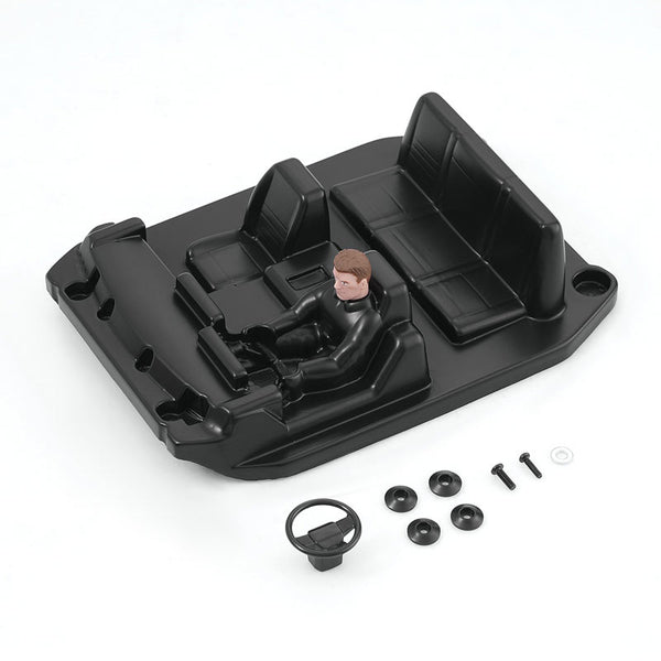 1:18 scale black HUMMER EV cockpit with driver figure and assembly parts
