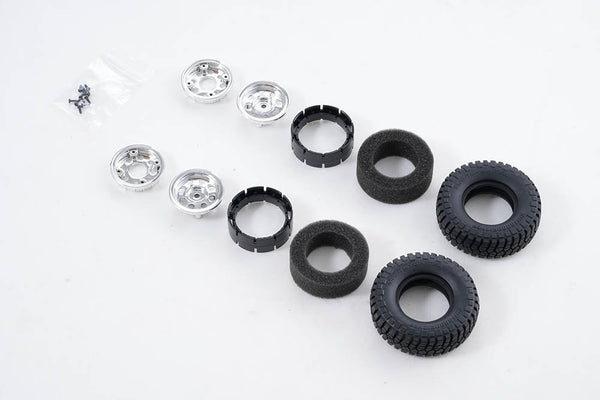 FCX18 K10 wheel set with tires and rims for remote control vehicles