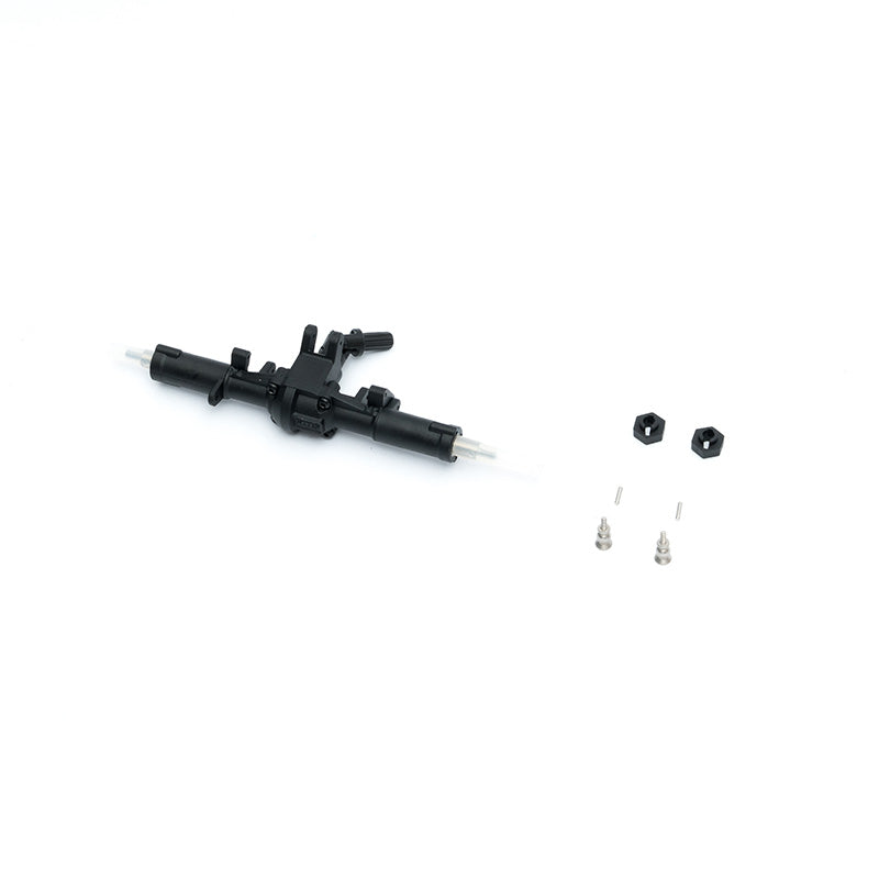 Rear axle assembly for FCX24M RC models with screws and connectors.