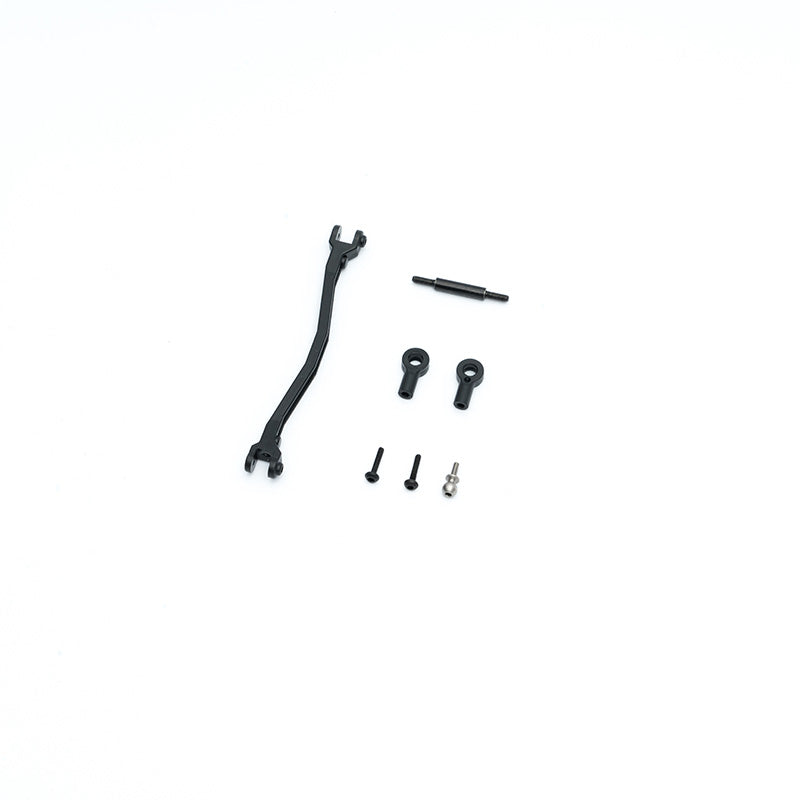 FCX24M Steering Linkage Set with black linkage and mounting hardware.