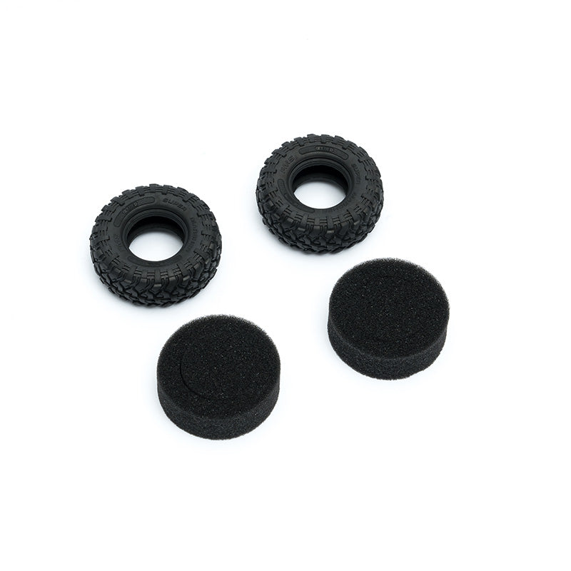 Black off-road tires and foam inserts for FCX24M Defender 110/90 RC model