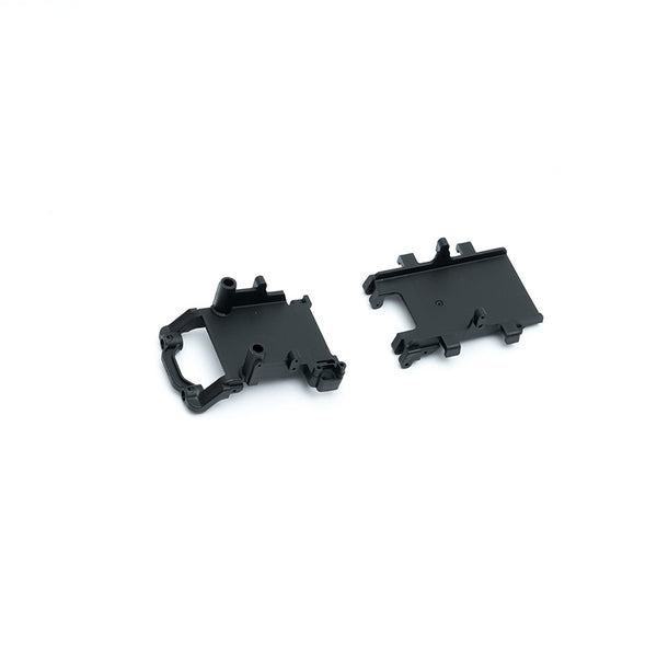 Black frame rail mounts for FCX24M Defender 90 RC vehicles.
