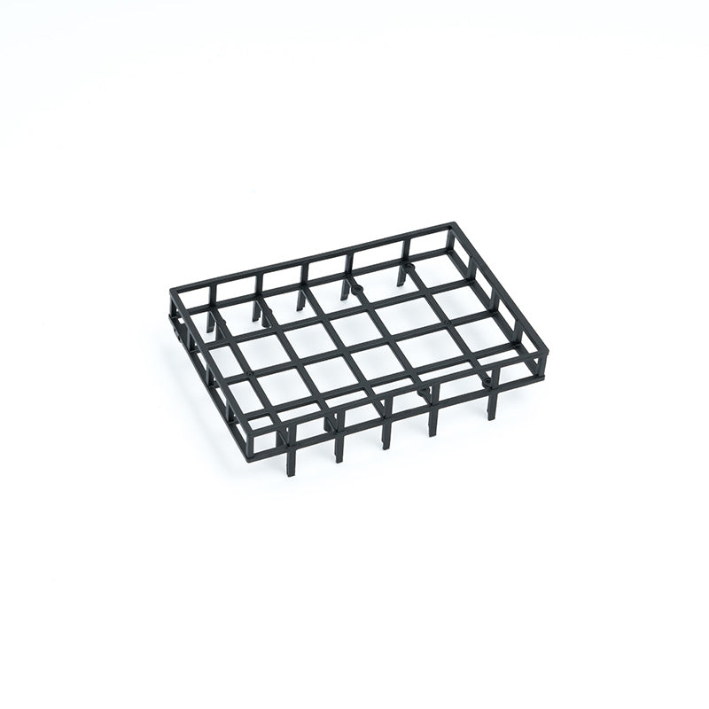 Black rooftop rack for FCX24M Defender 90, perfect for RC vehicle accessories.