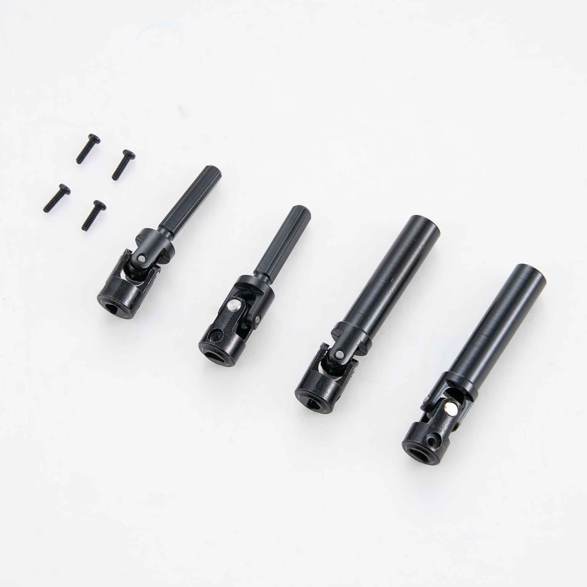 Metal universal joint drive shafts for RC vehicles with screws
