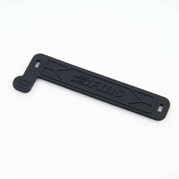 FCX18 battery mount holder in black plastic with FMS logo