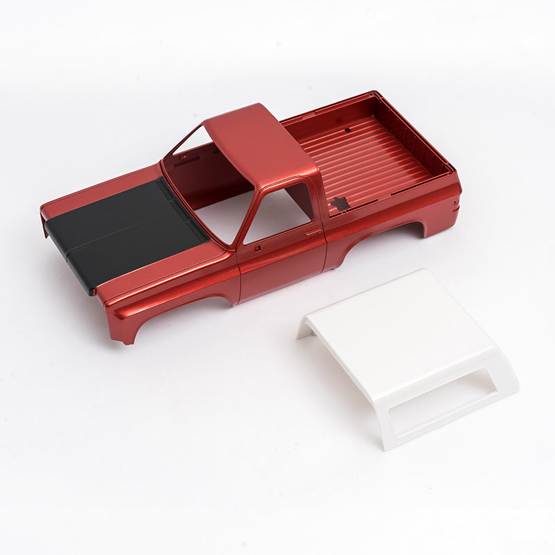 1:24 K5 PRO RC car body in red with black hood and removable white canvas top