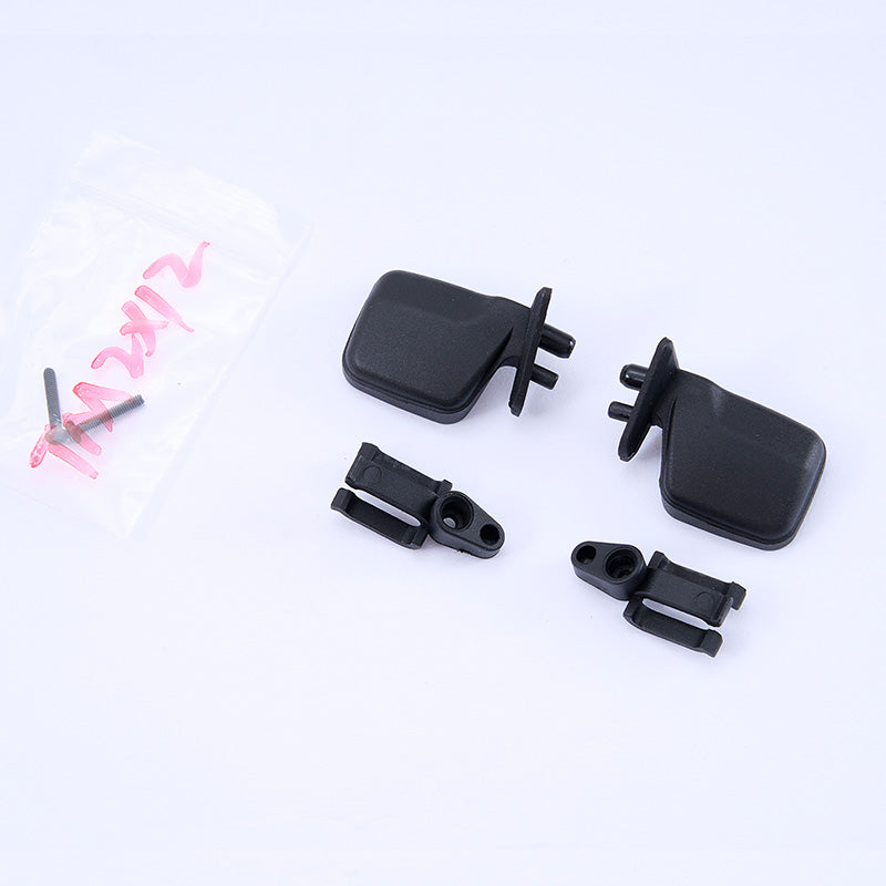 FCX10 Toyota LC80 rearview mirror set with screws for installation.