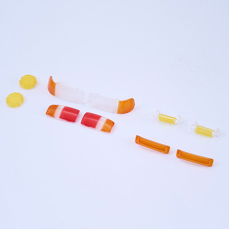 FCX10 TOYOTA LC80 lens parts in red, orange, and clear colors