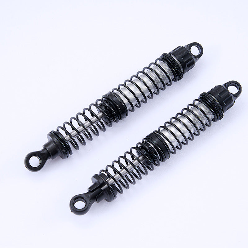Front oil shock absorbers assembly for RC vehicles, black with silver springs