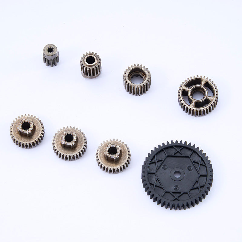 Gear set components for FCX10 Toyota LC80 transmission gearbox.