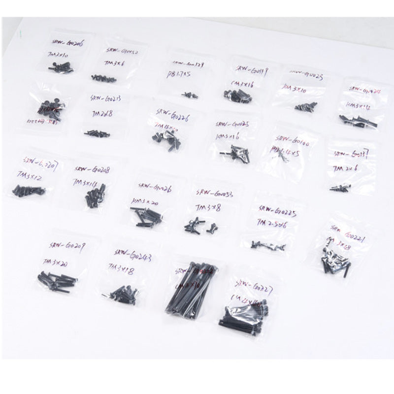 FMT10 Colorado Screw Set: Assorted screws in labeled bags
