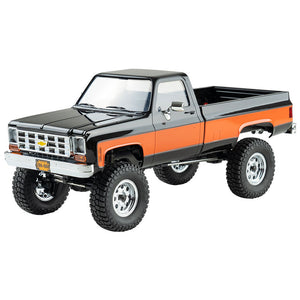 FMS 1:18 FCX18 Chevrolet K10 RTR RC truck in black and orange