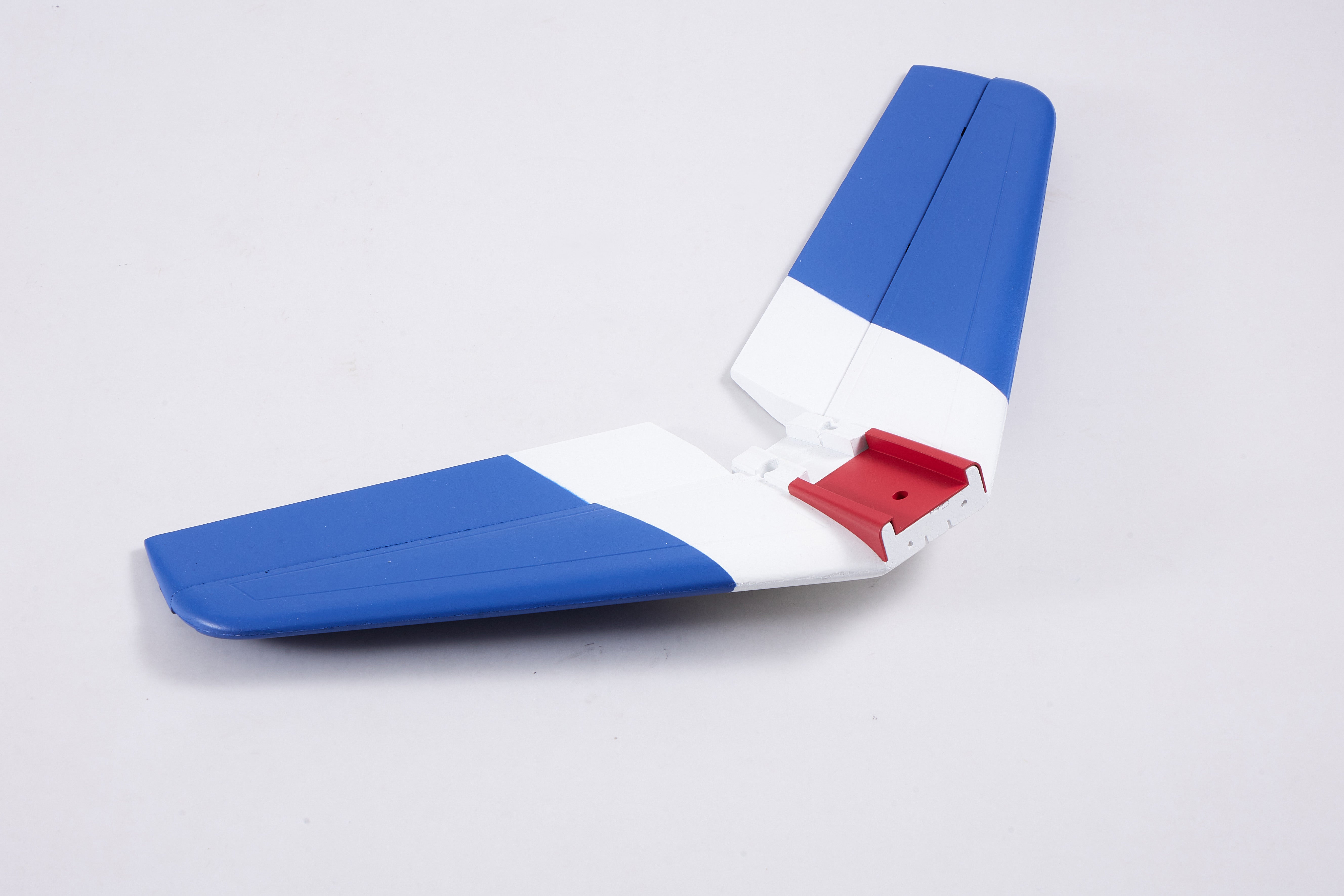 Blue and white horizontal stabilizer for 80mm F-86 RC model aircraft