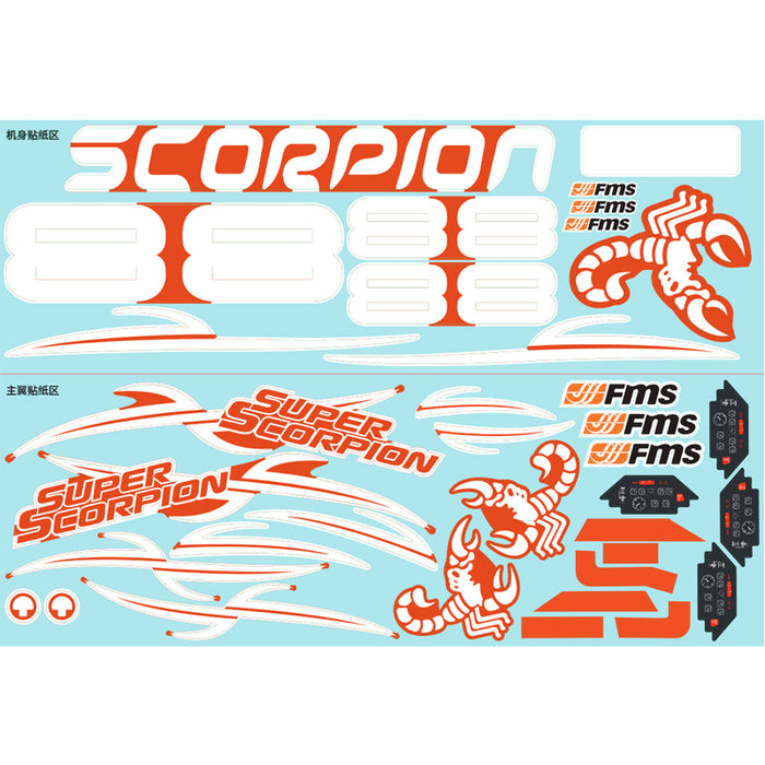 90mm Super Scorpion V2 Decal Sheet (ORANGE/CAMO)