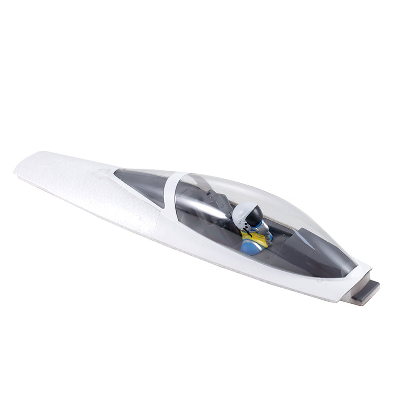64mm F-16 Thunderbird canopy with pilot figure for RC model replacement.