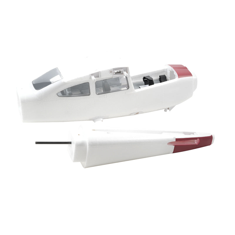 1500mm Cessna 182 fuselage model in red and blue showcasing cockpit interior