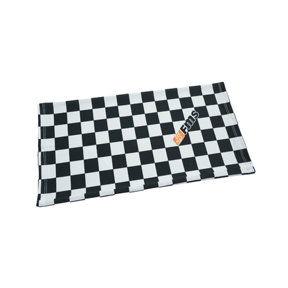 FMS checkered headband, black and white Spandex, dimensions 250mm x 500mm