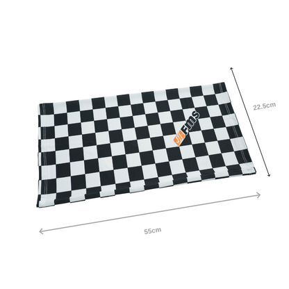 Checkered pattern headband by FMS, made of Spandex, dimensions 250mm x 500mm