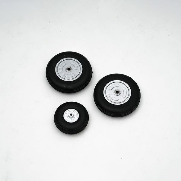 90mm Super Scorpion wheels set with three sizes, metal rims and rubber tires