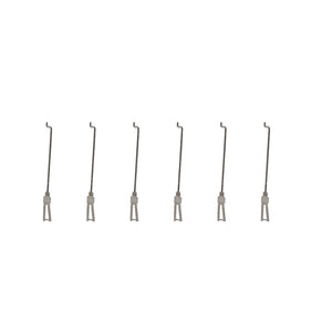 Set of six Maule linkage rods for RC airplane assembly.