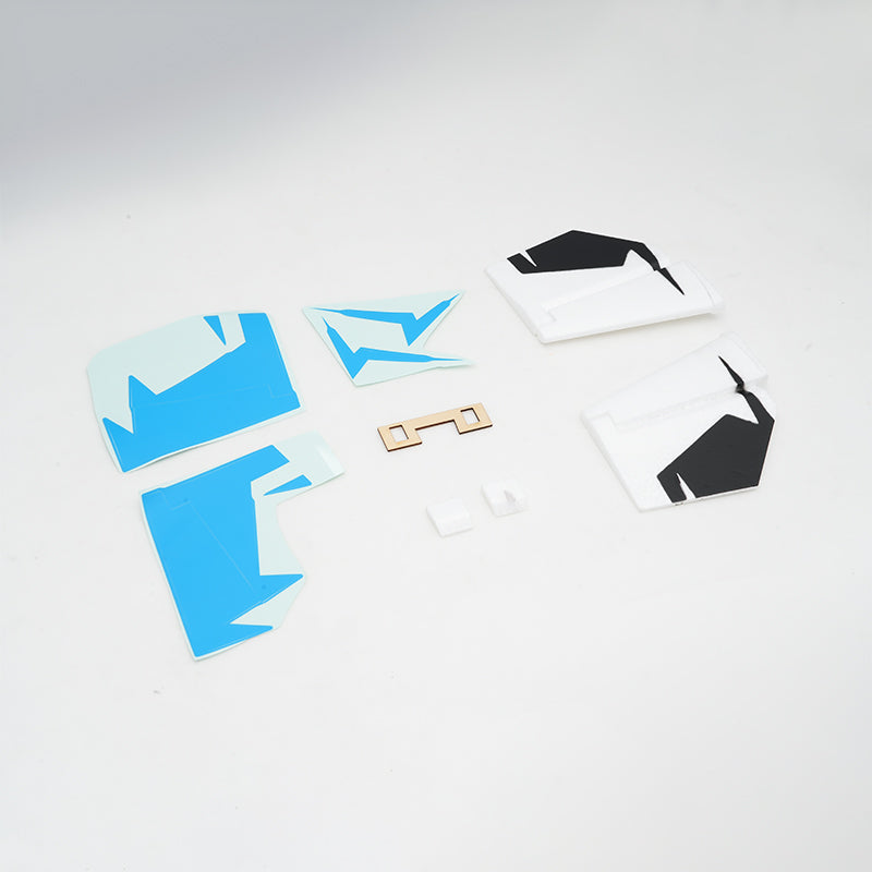 750mm Edge 540 horizontal stabilizer parts in blue and white design.