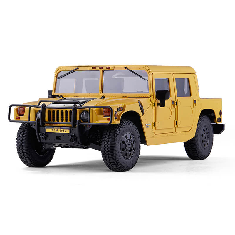 FMS 1:12 scale yellow 2006 Hummer H1 Alpha RTR RC vehicle with detailed grille and tires