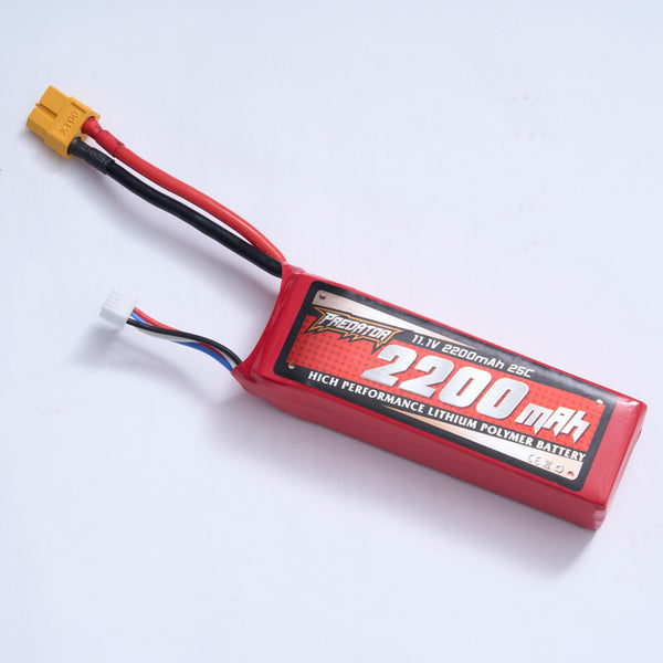 11.1V 2200mAh 25C lithium polymer battery with XT60 plug
