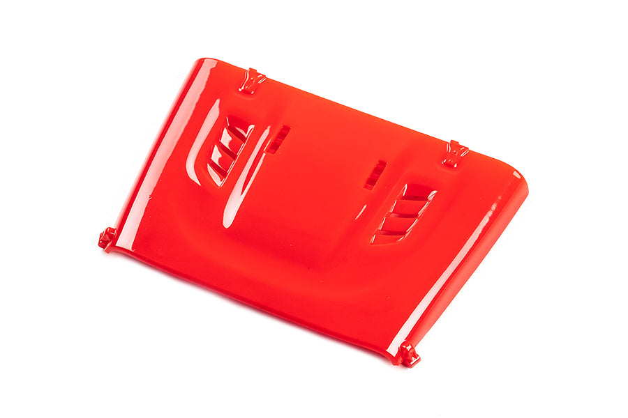 1:18 scale red RC model hood with vent details