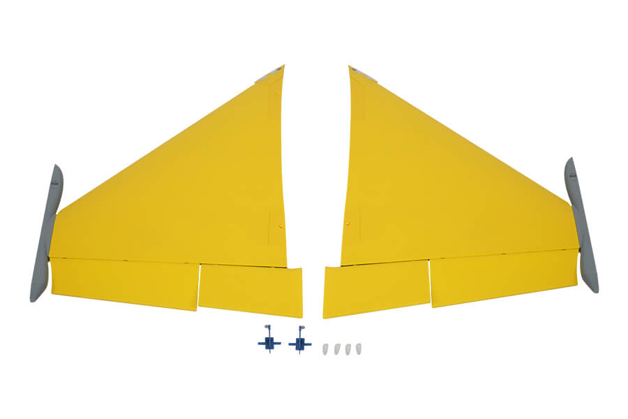 Yellow main wing set for 80mm Rafale RC airplane model
