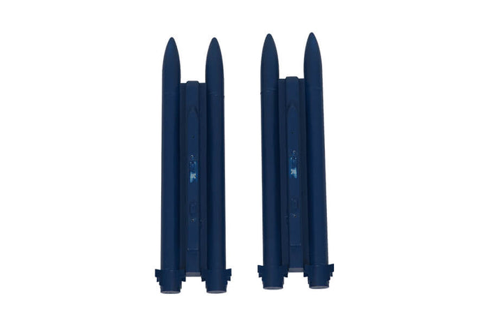 80mm Rafale underwing missiles in dark blue, suitable for RC aircraft.
