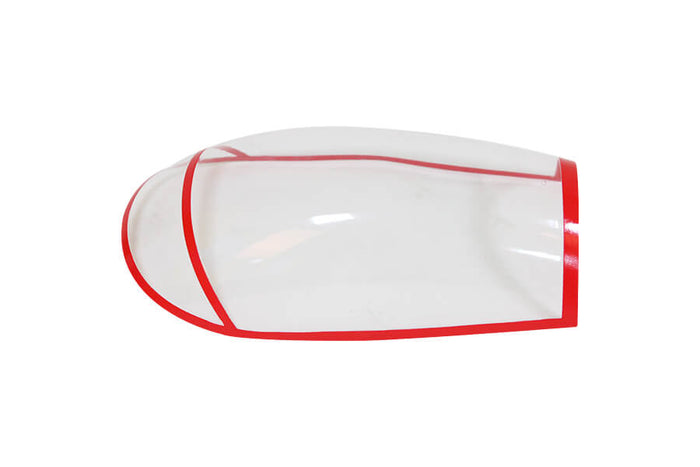 Clear Pitts RC airplane canopy with red trim