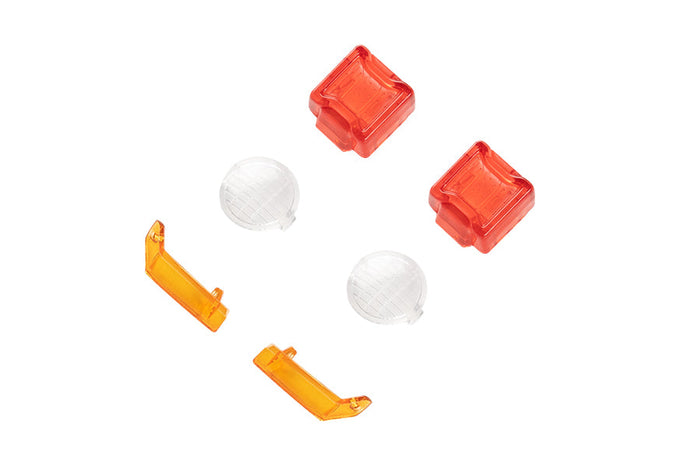 1:18 FIRE HORSE lens set with red and clear lenses and orange brackets
