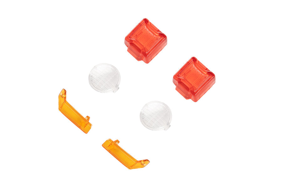 1:18 FIRE HORSE lens set with red and clear lenses and orange brackets