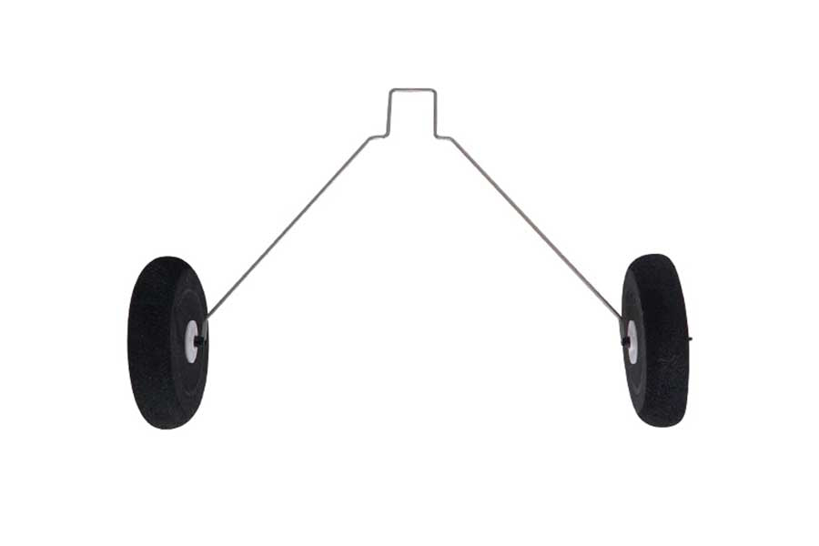 540mm Piper PA-18 main landing gear set with two black wheels