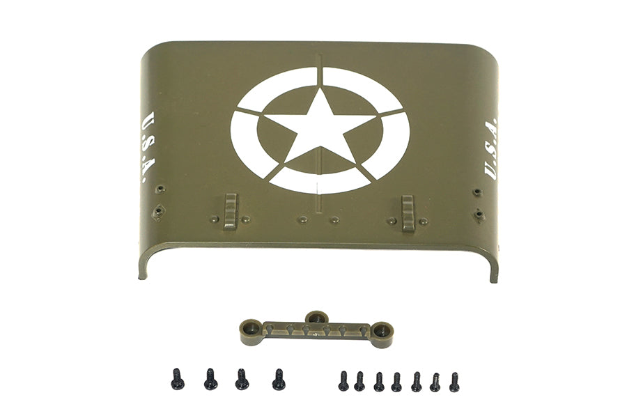 1:12 MB Scaler RC model hood with U.S.A. logo and screws