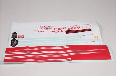 1100mm PC-21 decal sheet with red and white designs and logos