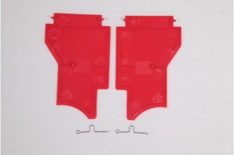 Red main landing gear cover set with clips for 1100mm PC-21 RC airplane
