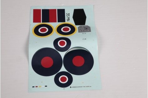 1100mm Typhoon decal sheet featuring roundels and graphic elements