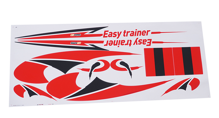 Red and black stickers for 1280mm Easy Trainer V2 RC model.