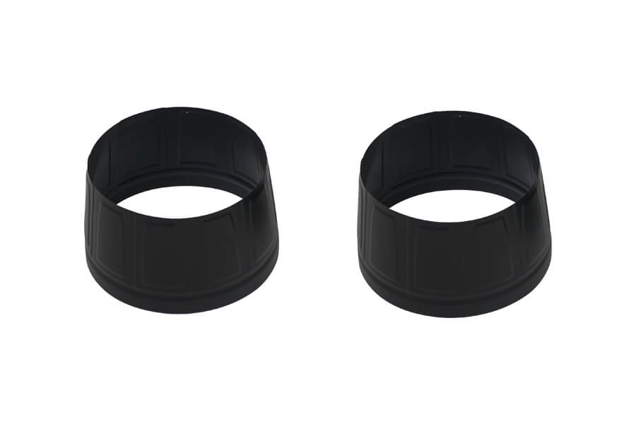 Set of two black plastic exhaust nozzles for RC models
