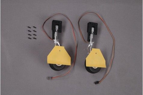 T-28D yellow main landing gear system with wheels and connectors