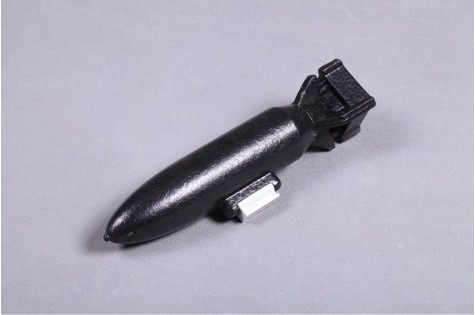 Black model bomb accessory for 1400mm Zero Bomb RC airplane