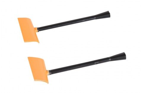 Set of zero gun barrel with orange blades and black handles